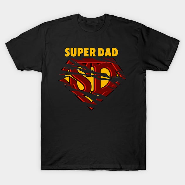 Father - Best Dad - Super Daddy - neg T-Shirt by ShirzAndMore